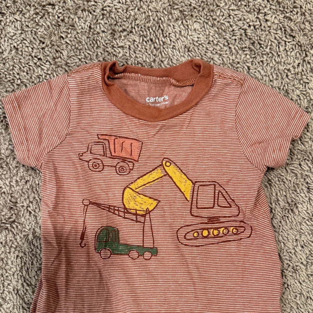 Carter's Yellow and Red Construction Rompers! - Picture 9 of 11